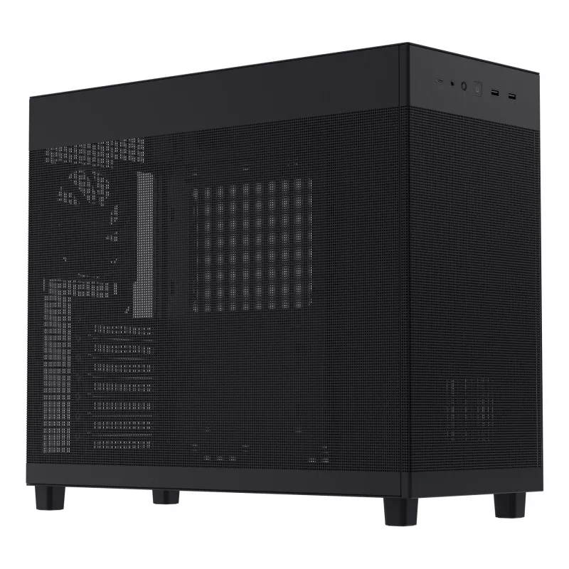 ASUS Prime AP303 Mesh Midi Tower korpusas — ATX, palaiko GPU 36 cm, CPU aušintuvą 165 mm, USB-A 2×, USB-C 1