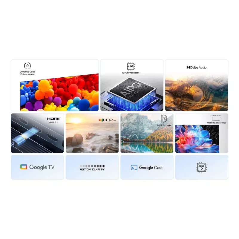 LED išmanusis televizorius TCL 50P69K 50 colių (127 cm) 4K Ultra HD, Direct-LED, Google TV, 3840×2160, 60 Hz, PPI 2500, 2 GB RAM, 20 W, HDMI 2.1