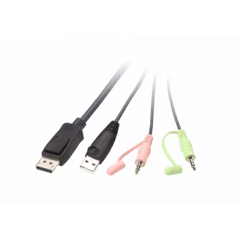 KVM jungiklis ATEN CS22DP-AT 2 prievadų USB DisplayPort, 4K@30Hz, USB-A konsolė, garsas, 1,2 m laidas