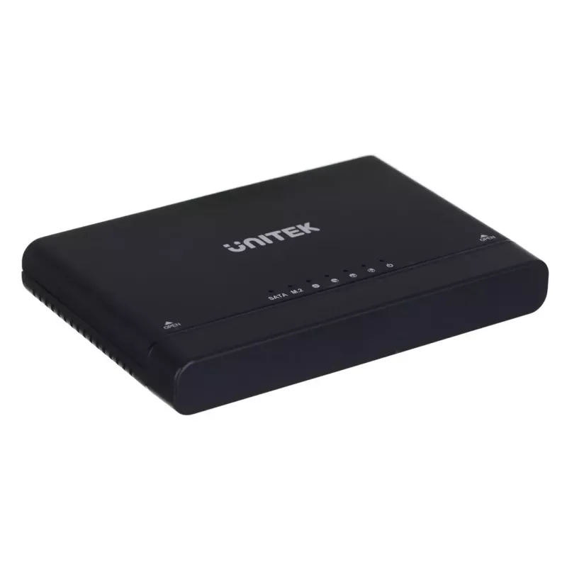 Unitek S1222A USB-C adapteris M.2 NVMe ir SATA 2,5/3,5 colio diskams su autonominiu klonavimu, 10 Gbps, juodas