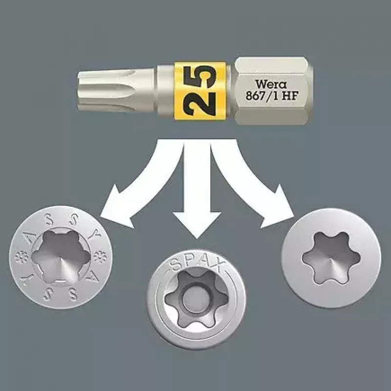 Wera 05073641001 Bit-Check 12 Wood TORX HF 1 SB bitų rinkinys