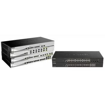 D-Link DXS-1210-16TC/E tinklo jungiklis, valdomas L2, 10G Ethernet (100/1000/10000), pilka
