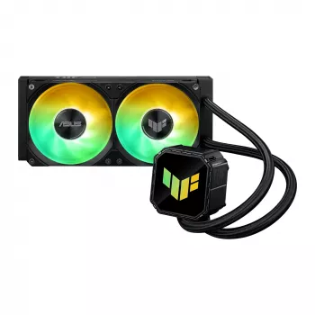 Skysčio aušintuvas ASUS TUF GAMING LC III 240 ARGB — 240 mm radiatorius, 2 x 120 mm ARGB ventiliatoriai, Socket AM5 palaikymas, Juoda