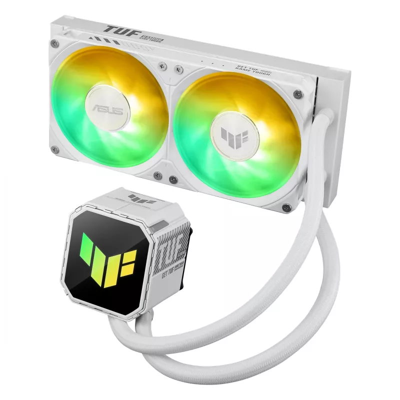 Vandens aušintuvas ASUS TUF GAMING LC III 240 ARGB WHT – 240 mm radiatorius, 2x 120 mm ventiliatoriai, PWM, baltas