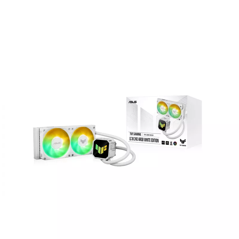 Vandens aušintuvas ASUS TUF GAMING LC III 240 ARGB WHT – 240 mm radiatorius, 2x 120 mm ventiliatoriai, PWM, baltas