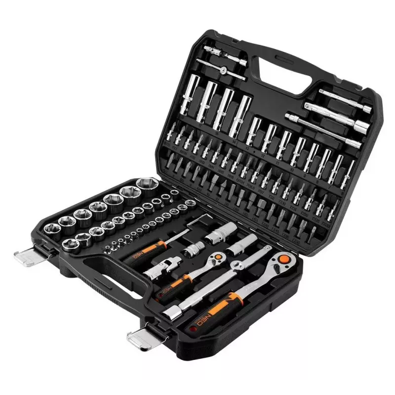 Veržliarakčių lizdų rinkinys NEO Tools 10-062, 1/2 colio pavara, 10 vnt.