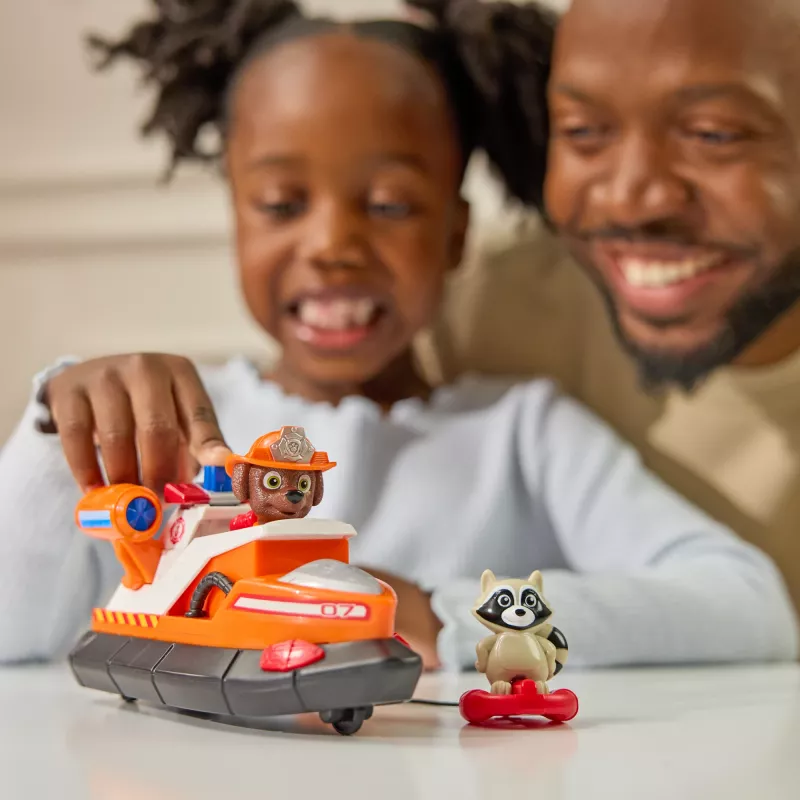 PAW Patrol Fire Rescue: Zuma gelbėjimo gaisrinis kateris su veikėju, gelbėjimo ratu, meškėnu ir žaisliniu kateriu, vaikų žaislai berniukams ir mergaitėms nuo 3 metų