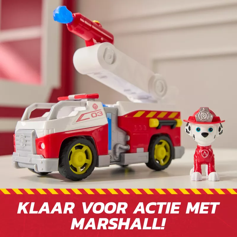 Žaislinis gaisrinis automobilis Spin Master Marshall Rescue Fire Engine su figūrėle, sviediniais, plastikinis, nuo 3 metų