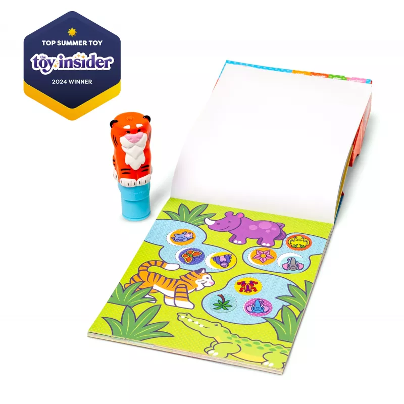 Melissa & Doug Sticker WOW! 24 puslapių užduočių bloknotas su lipdukų štampeliu, 300 lipdukų, meno ir rankdarbių fidget žaislas, kolekcionuojamas personažas – Tigras – FSC sertifikuotas
