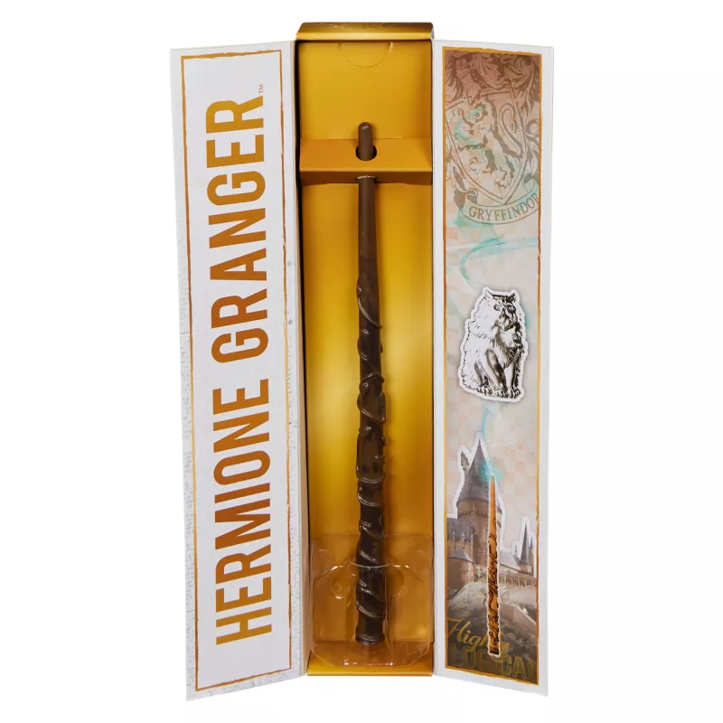 Wizarding World Harry Potter, 12 colių Magiška Kolekcinė Hermiona Granger lazdelė su stovu ir liejiniu simboliu, Magiškos būtybės, aksesuaras kostiumams