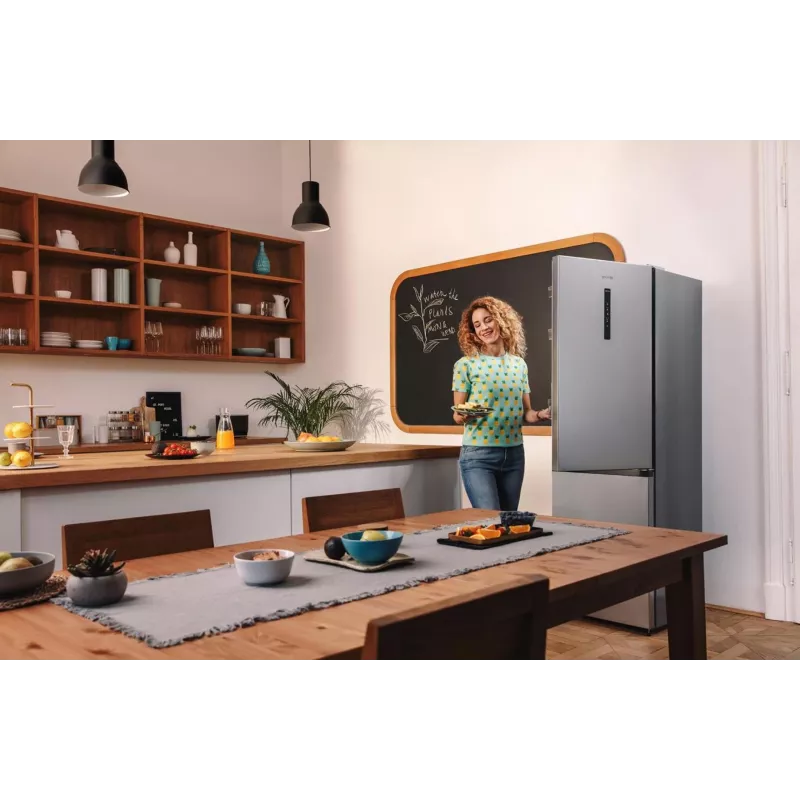 Šaldytuvas-šaldiklis Gorenje NRK619CAXL4 SI, 304 L, SN-N, 6 kg/24h, C, Fresh zone, Pilka