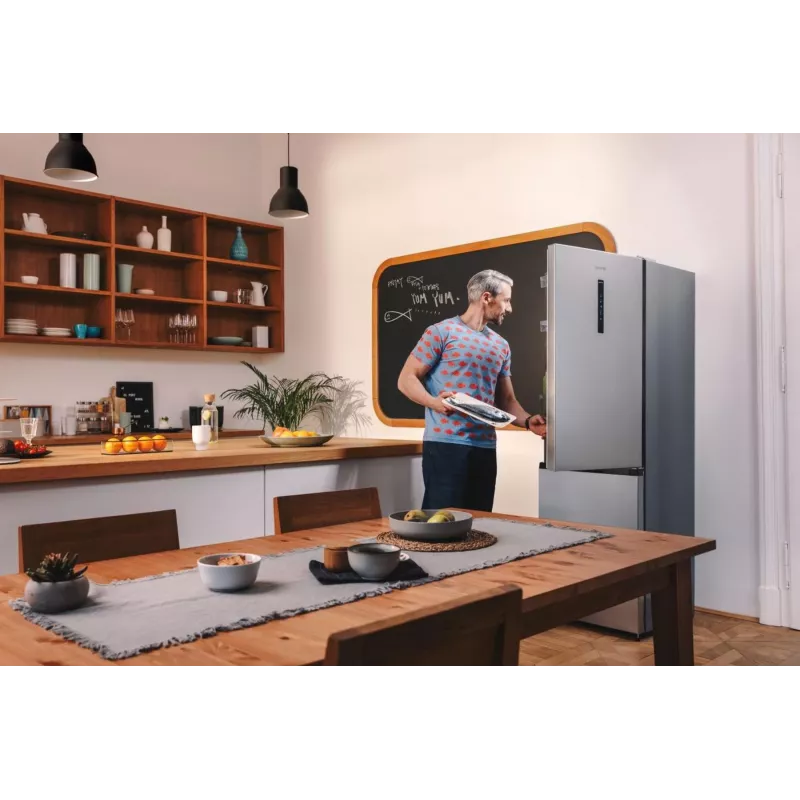 Šaldytuvas-šaldiklis Gorenje NRK619CAXL4 SI, 304 L, SN-N, 6 kg/24h, C, Fresh zone, Pilka
