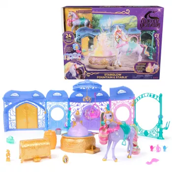 Žaidimų rinkinys Spin Master Unicorn Academy Arklidės su fontanu, šviesos ir garso efektais