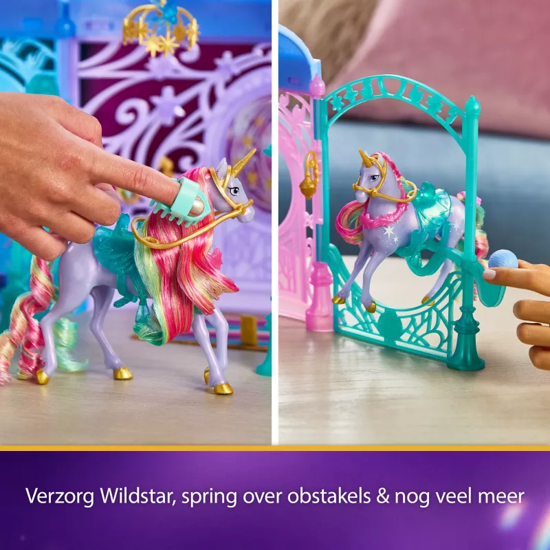 Žaidimų rinkinys Spin Master Unicorn Academy Arklidės su fontanu, šviesos ir garso efektais