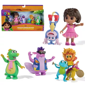 Dora, „Fantastiškų draugų“ dovanų rinkinys su Dora, Boots, Tico, Isa ir Fiesta Trio, žaislinės figūrėlės, vaikų žaislai mergaitėms ir berniukams nuo 3 metų