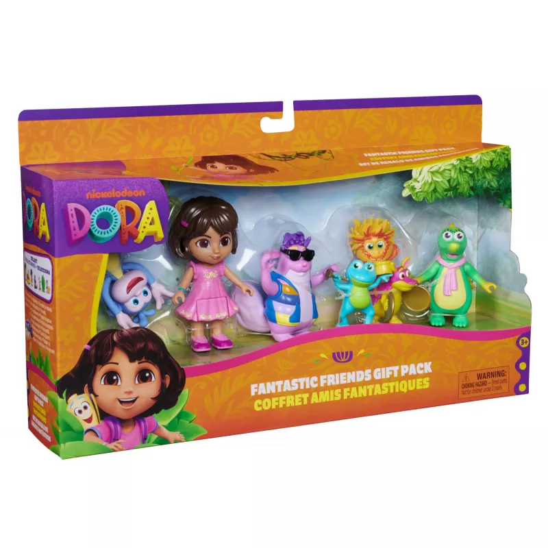 Dora, „Fantastiškų draugų“ dovanų rinkinys su Dora, Boots, Tico, Isa ir Fiesta Trio, žaislinės figūrėlės, vaikų žaislai mergaitėms ir berniukams nuo 3 metų
