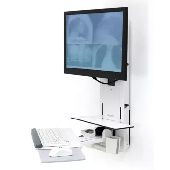 ERGOTRON Styleview Sėdėjimo-stovėjimo vertikalaus kėlimo darbo vieta (balta)