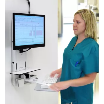 ERGOTRON Styleview Sėdėjimo-stovėjimo vertikalaus kėlimo darbo vieta (balta)