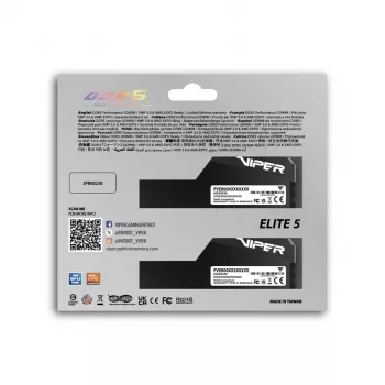 DDR5 RAM rinkinys PATRIOT Viper Elite 5 Ultra 64GB (2x32GB) 6000MHz CL28 1.4V su radiatoriumi