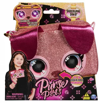 Purse Pets Keepin’ It Clutch Dazzling Diva Puppy – vaikiška rankinė su švytinčiomis akimis