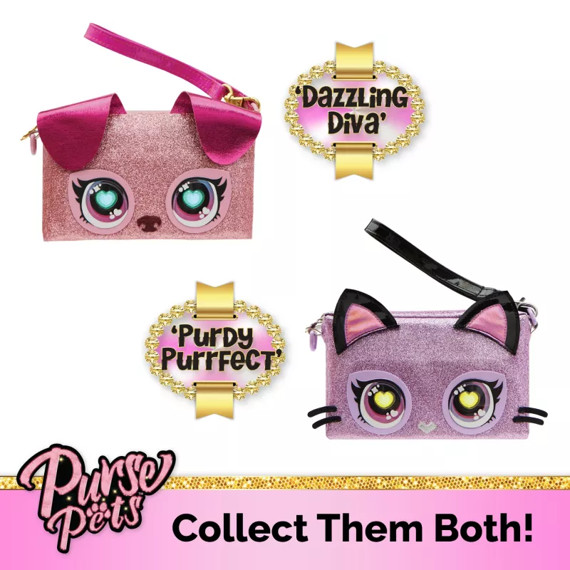 Purse Pets Keepin’ It Clutch Dazzling Diva Puppy – vaikiška rankinė su švytinčiomis akimis