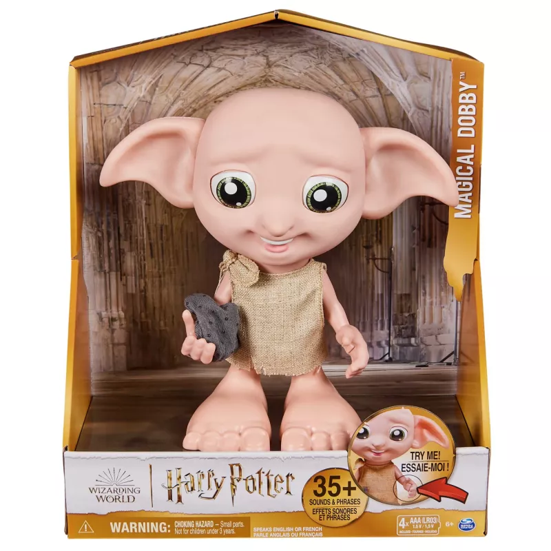 Interaktyvi figūrėlė Wizarding World Harry Potter Dobby su kalbėjimo funkcija, AAA, įvairiaspalvė