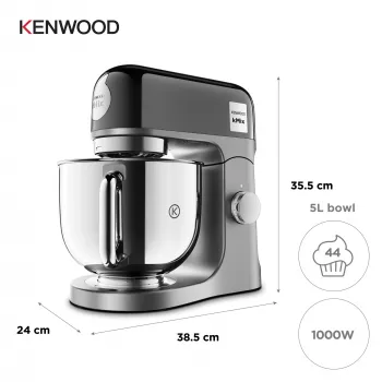 Kenwood kMix Special Edition virtuvinis kombainas 1000 W 5 L Juodas, Chromas