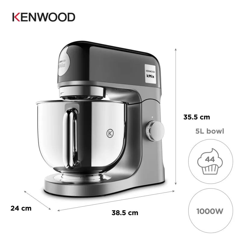 Kenwood kMix Special Edition virtuvinis kombainas 1000 W 5 L Juodas, Chromas