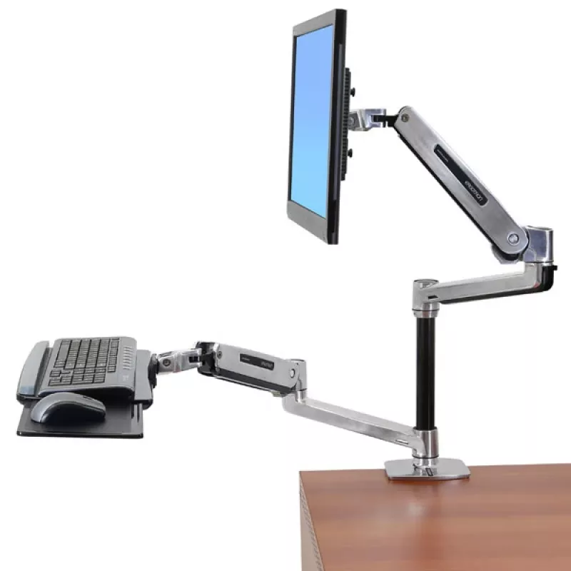 ERGOTRON LX stovo ranka monitoriui sėdint ir stovint (poliruotas aliuminis)