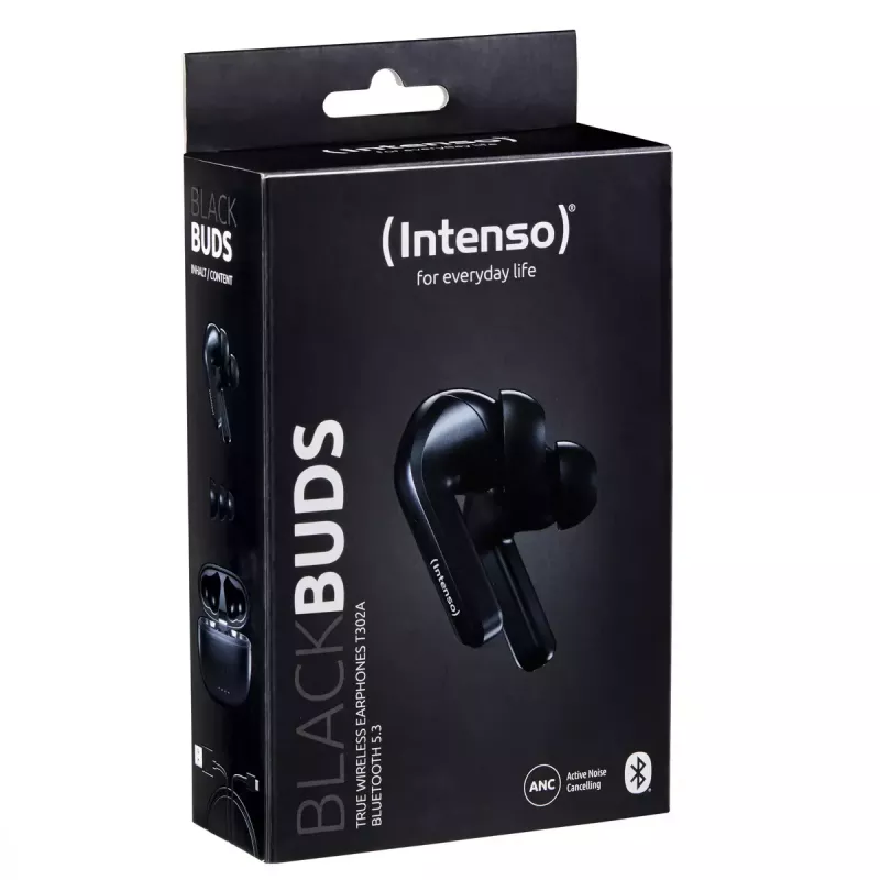 Ausinės Intenso Black Buds T300A