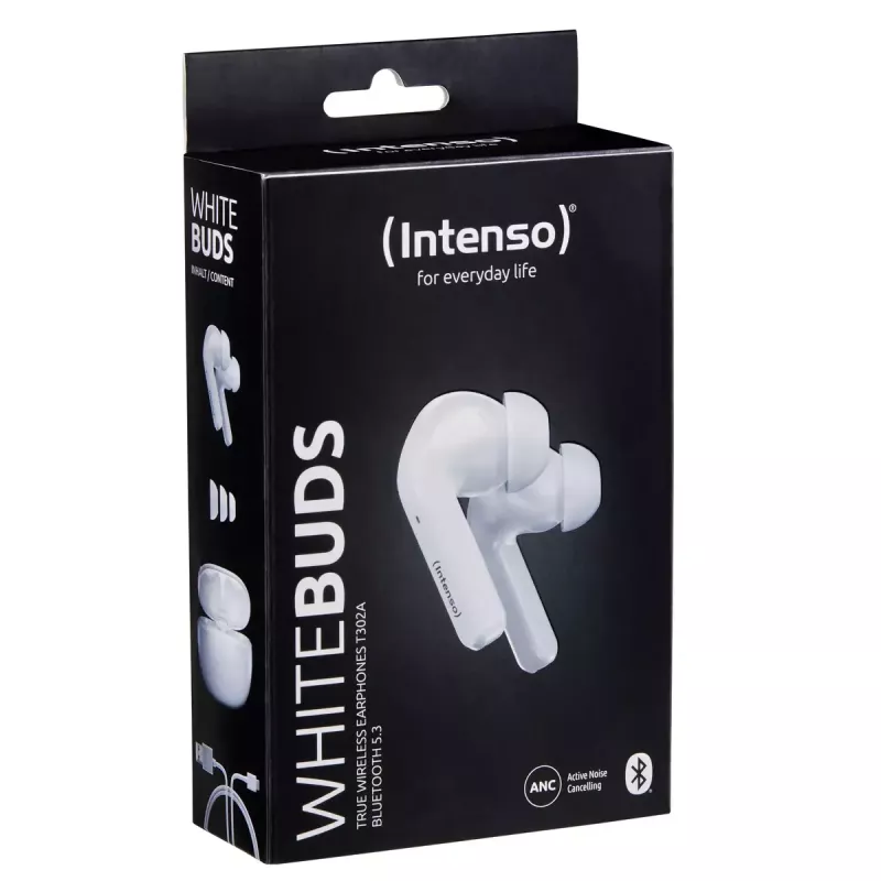 Belaidės ausinės Intenso White Buds T302A