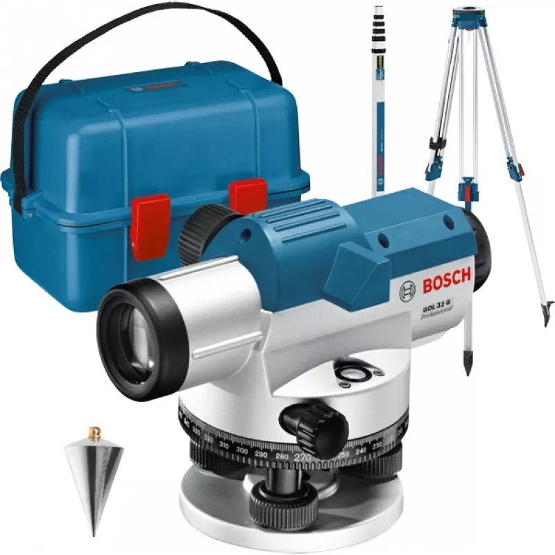 Optinis nivyras Bosch GOL 32 G Professional — 400 gon, su trikoju
