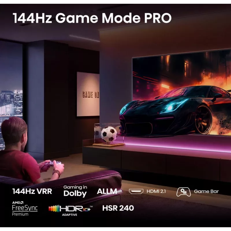 Hisense 50E77Q PRO 127 cm (50 colių) 4K Ultra HD QLED išmanusis televizorius su Wi-Fi, juodas