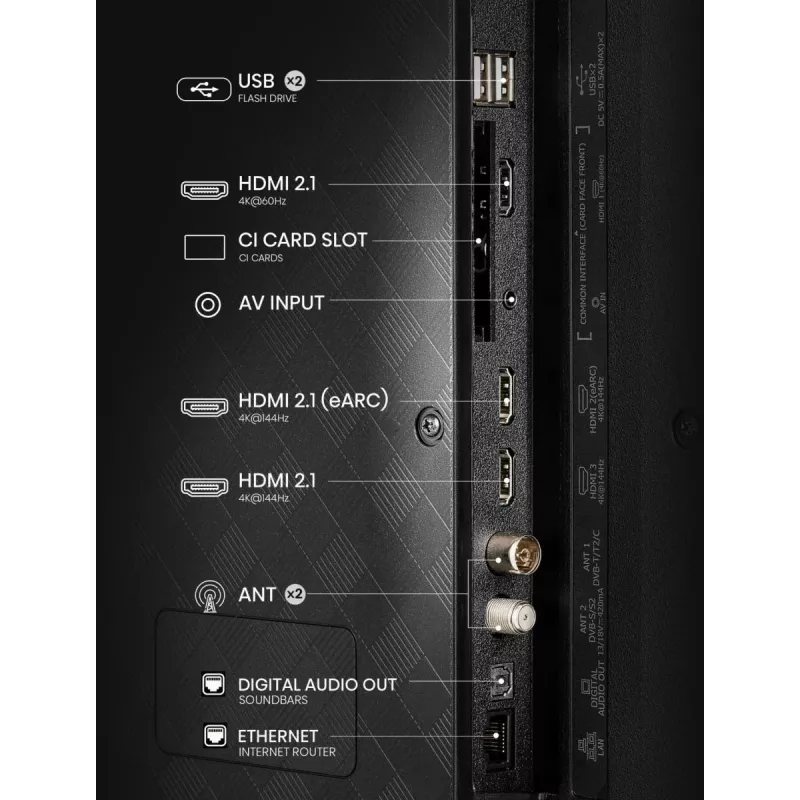 Hisense 50E77Q PRO 127 cm (50 colių) 4K Ultra HD QLED išmanusis televizorius su Wi-Fi, juodas
