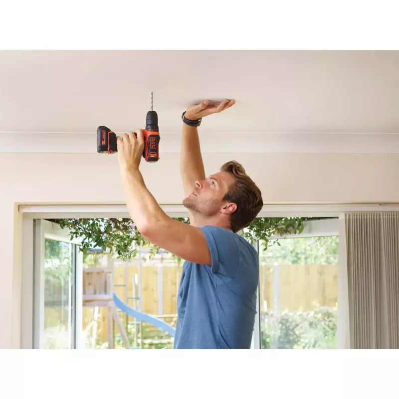 Gręžtuvas su pistoleto rankena Black & Decker BDCDD12-QW, be rakto, 1,5 Ah