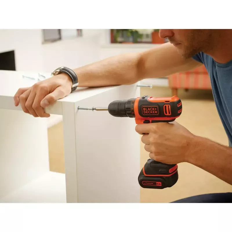 Gręžtuvas su pistoleto rankena Black & Decker BDCDD12-QW, be rakto, 1,5 Ah