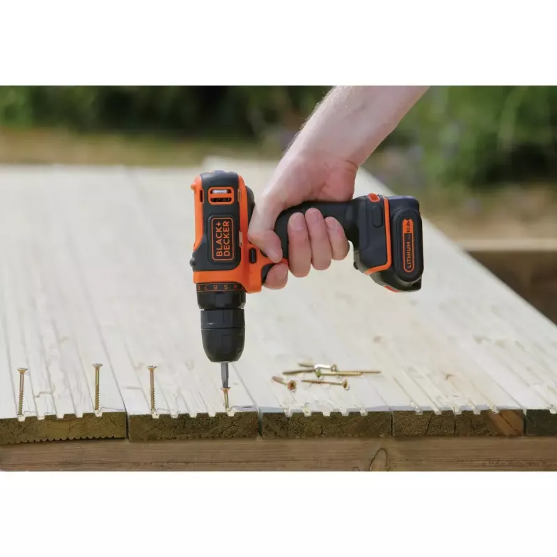 Gręžtuvas su pistoleto rankena Black & Decker BDCDD12-QW, be rakto, 1,5 Ah