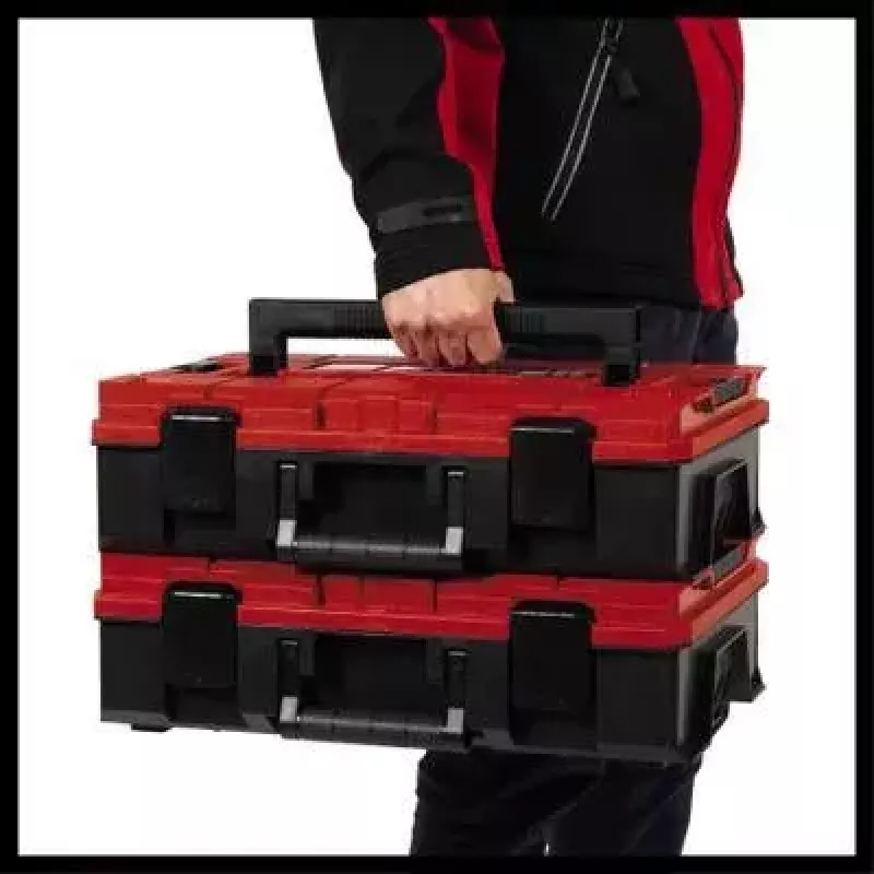 Dėžutė smulkioms detalėms Einhell E-Case S-F polipropileno juoda raudona 42x28x9,5 cm