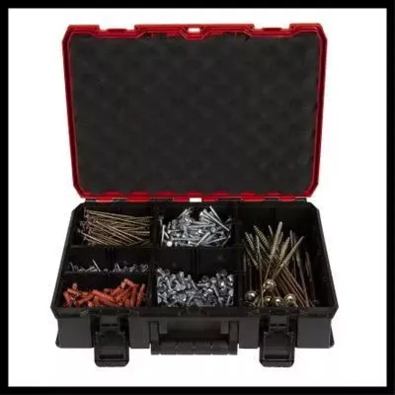 Dėžutė smulkioms detalėms Einhell E-Case S-F polipropileno juoda raudona 42x28x9,5 cm
