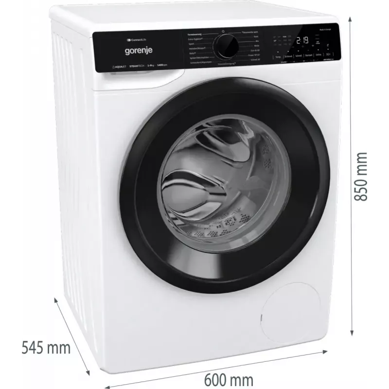 Skalbimo mašina Gorenje G600 WPNA94A1TS pakrovimas iš priekio 9 kg 1300 aps./min. Balta A