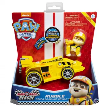 PAW Patrol Ready, Race, Rescue Rubble’s Race & Go Deluxe automobilis su garsais, nuo 3 metų