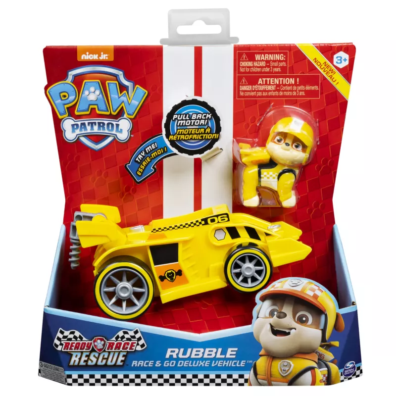 PAW Patrol Ready, Race, Rescue Rubble’s Race & Go Deluxe automobilis su garsais, nuo 3 metų