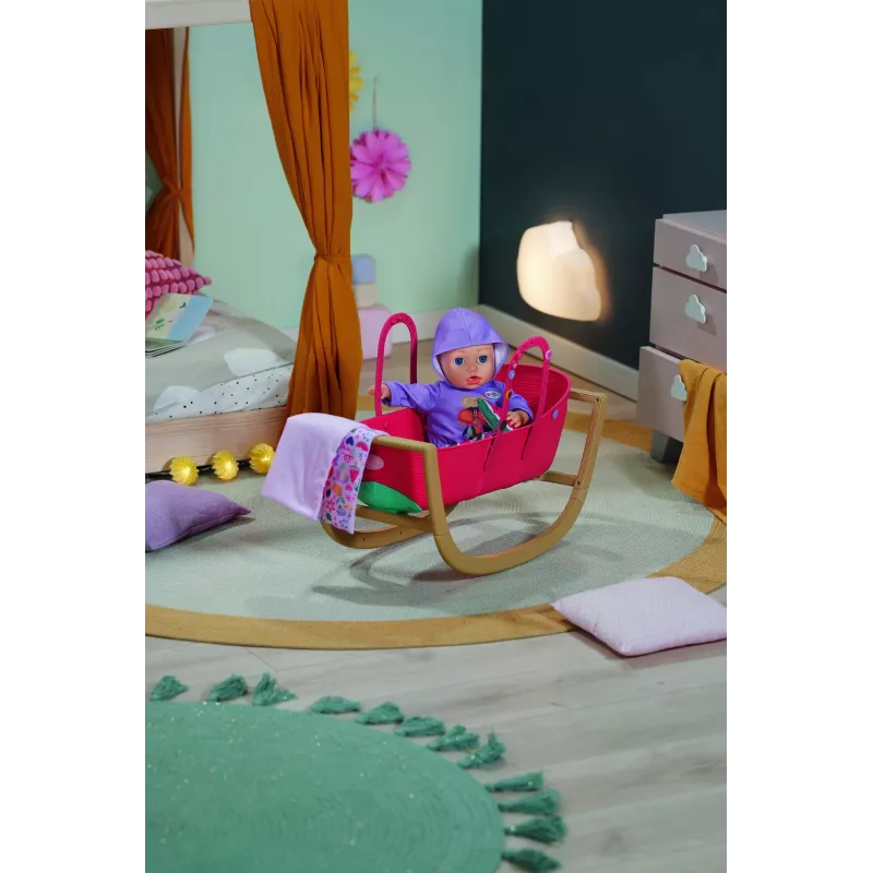 Lovutė lėlėms Zapf Creation BABY born 3-in-1 Pinplay – lėlių baldai, paverčiama lopšys/lovutė/nešynė