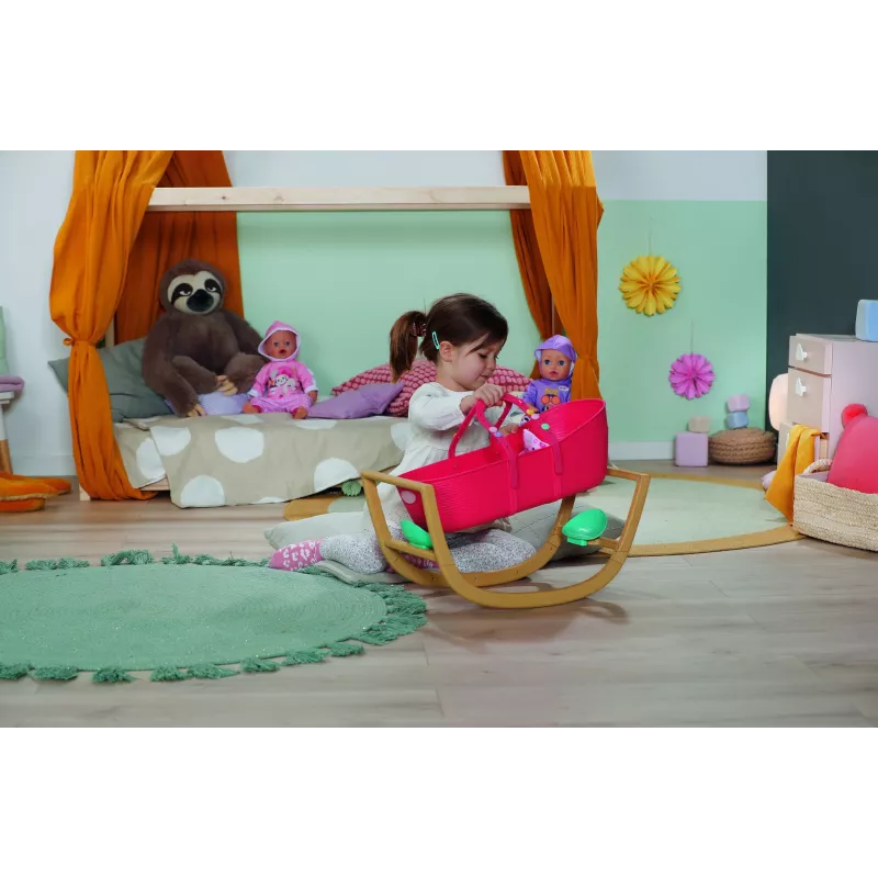 Lovutė lėlėms Zapf Creation BABY born 3-in-1 Pinplay – lėlių baldai, paverčiama lopšys/lovutė/nešynė