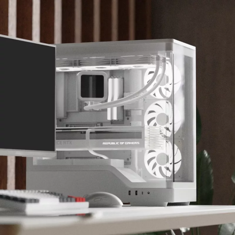 PC korpusas AEROCOOL Geh Midi P500A White – vidutinis bokštas ATX, baltas