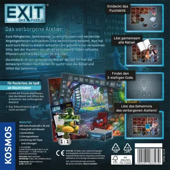 Dėlionė Kosmos EXIT – Dėlionė: Paslėpta dirbtuvė, 500 dalių