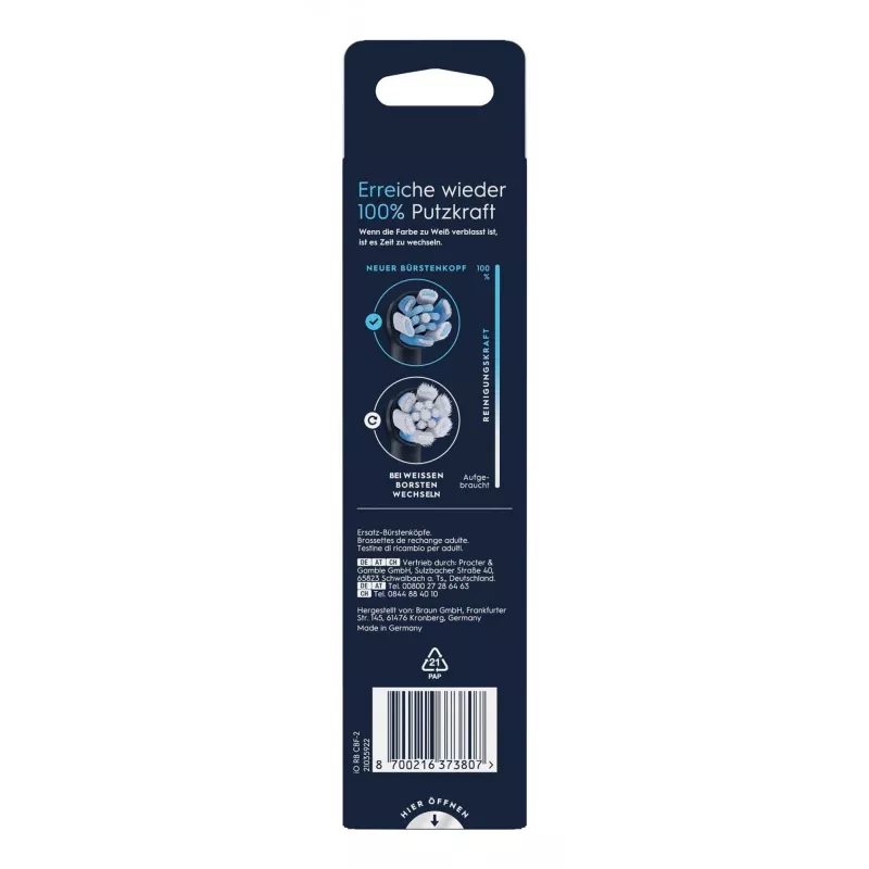 Oral-B iO Ultimate Clean 16262903 dantų šepetėlio galvutė 2 vnt. Juoda
