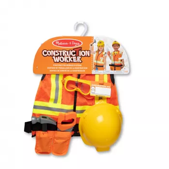 Melissa & Doug Construction Worker Role Play Costume Dress-Up Set (6 vnt.) – Statybininko kostiumas vaikams