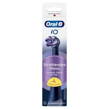Oral-B iO Radiant White keičiamieji šepetėlių antgaliai, 4 vnt., juodi