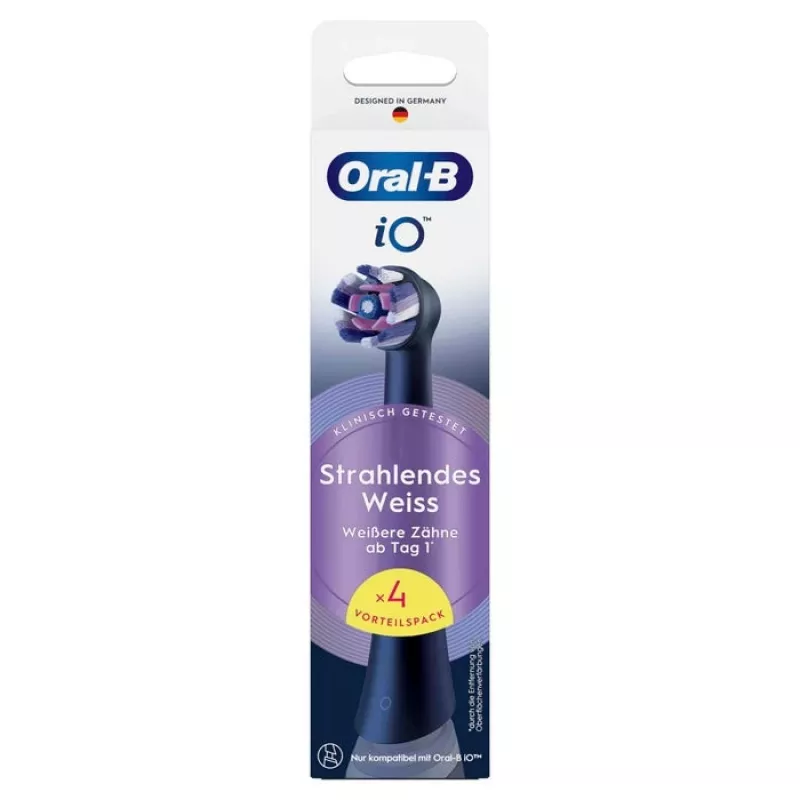 Oral-B iO Radiant White keičiamieji šepetėlių antgaliai, 4 vnt., juodi